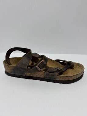 Birkenstock Brown Leather Adjustable Strappy Sandal
